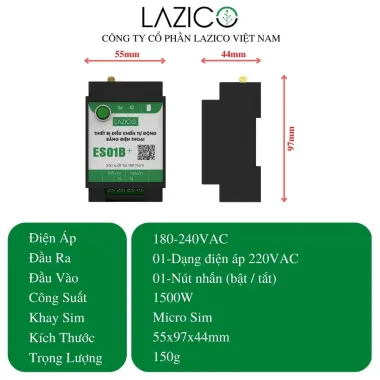 ES01B+ – Bộ điều khiển thiết bị điện từ xa qua App, công suất 1500W