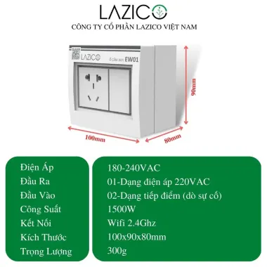 EW01 – Ổ cắm WiFi điều khiển từ xa 1 kênh, công suất 1500W, tiện lợi không cần đấu nối