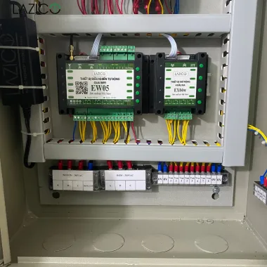 LW8V 3PHA– Tủ điều khiển tưới WiFi 1 bơm 8 van điện từ, giám sát dòng chảy và áp suất