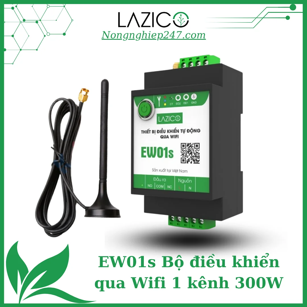 EW01s – Bộ điều khiển từ xa qua WiFi, 1 kênh, ăn-ten kéo dài, báo lỗi thông minh